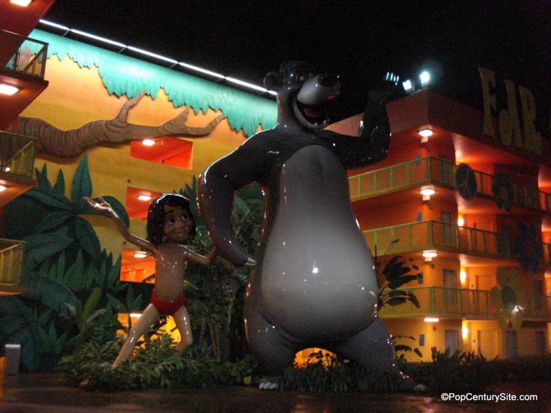 60s Baloo and Mowgli Icons at Night